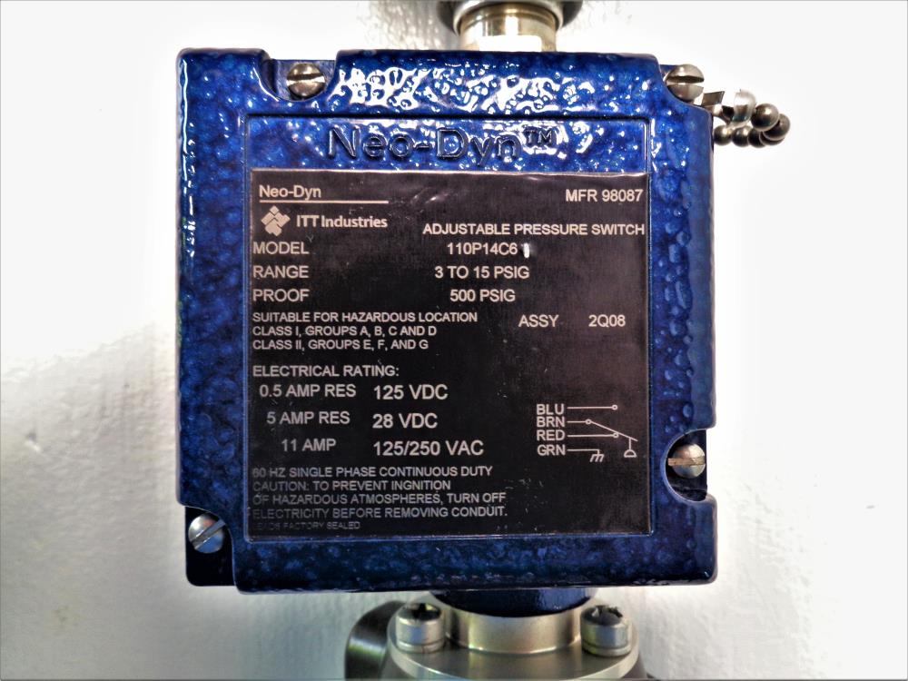 ITT Neo-Dyn Adjustable Pressure Switch 110P14C6